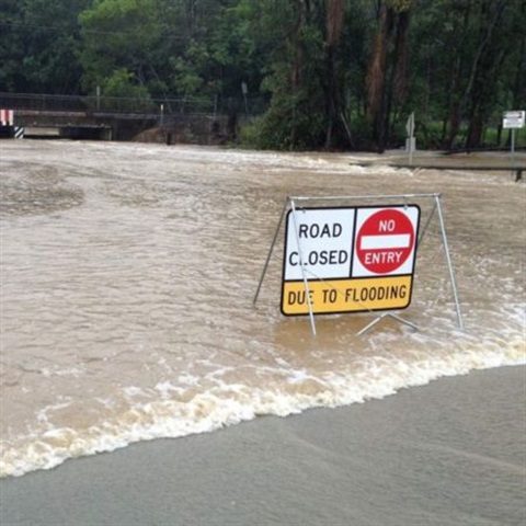 Picture of a flooded Noosa Shire road