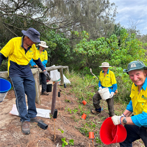 Volunteers planting on Eastern Beaches.