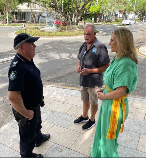 Police officer with a couple