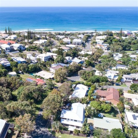 Aerial image of houses