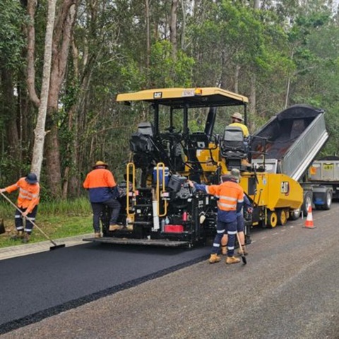 Picture of a road resurfacing operation