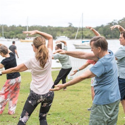 People exercising