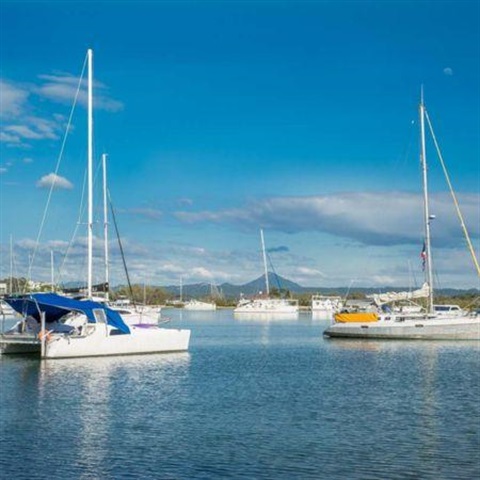 Yachts on a river