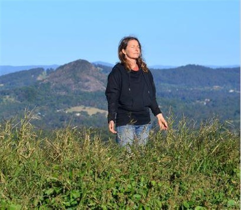 Woman breathing in nature