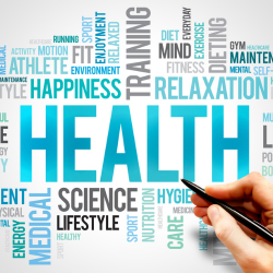 Health mental health and wellbeing word cloud