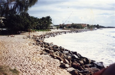 Main Beach seawall during big seas