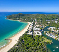 Aerial of noosa beach