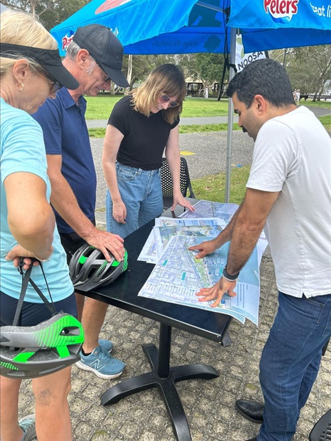 Shayan talks to residents